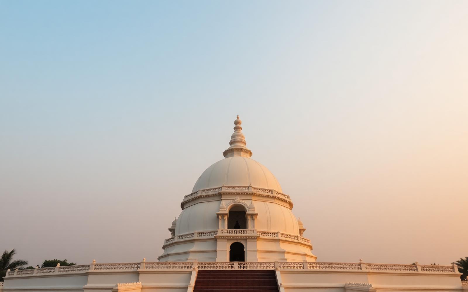 Deekshabhoomi stupa in Nagpur at golden hour