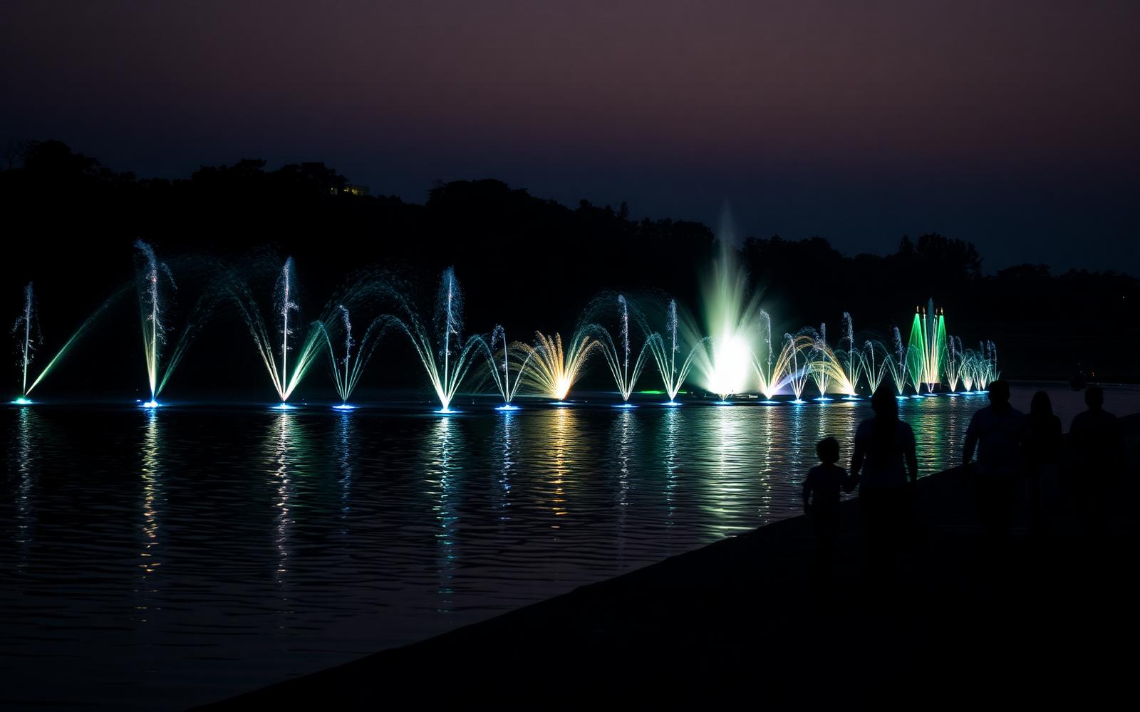 Musical fountain show at Futala Lake, Nagpur